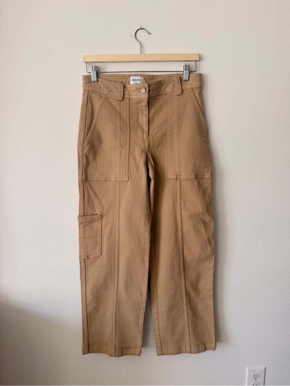 Aritzia’s Sunday Best Women's Boot Cut Cargo Jeans in Tan